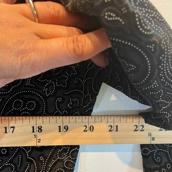 Dialogue Burnout Velvet Women's Top Size M Color Black Embellished Sheer USA - Picture 6 of 7